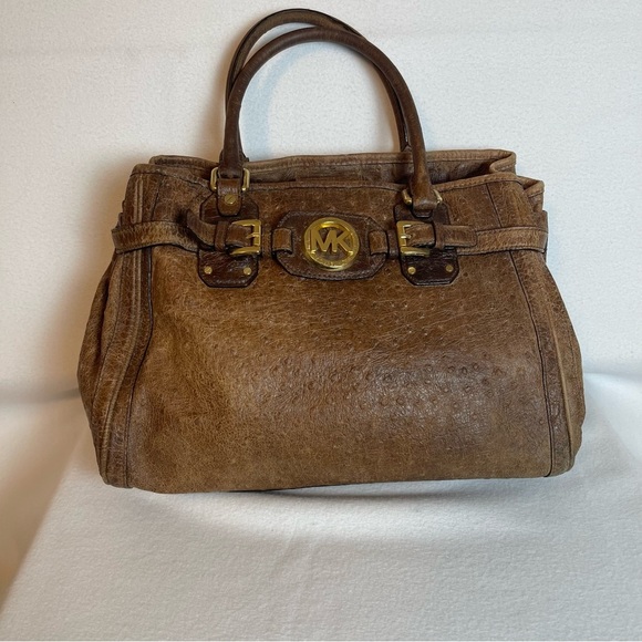 Michael Kors Handbags - Michael Kors Brown Ostrich‎ Leather Satchel